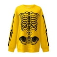 thumbnail image 3 of Halloween Skeleton Sweatshirts for Women 2025 Long Sleeve Crewneck Skeleton Graphic Sweatshirt Pullover Tops, 3 of 5