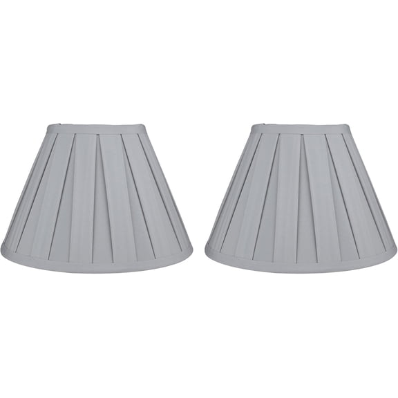 Urbanest Softback Empire Box Pleat Lampshade – 5" Top x 10" Bottom x 7" Slant Height -Light Gray Tone – Spider Fitter- Classic Lampshade for Table Lamps, Floor Lamps & Accent Lighting- 2 Pieces