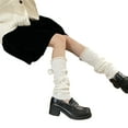 thumbnail image 2 of hirigin Women Knit Leg Warmer, Lace Patchwork Calf Cover Boot Socks with Plush Balls for Party Street, 2 of 6