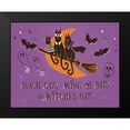 thumbnail image 2 of Penner, Janelle 14x12 Black Modern Framed Museum Art Print Titled - Spooktacular I Black Cats Purple, 2 of 5