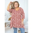 thumbnail image 5 of SHOWMALL Plus Size Shirt for Women 3/4 Sleeve Clothes Maple Leaf 4X Blouse Swing Top Crewneck Maternity Loose Clothing for Leggings, 5 of 6
