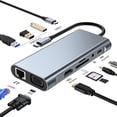 thumbnail image 2 of Estación de Acoplamiento USB C HUB 11 en 1 Adaptador HUB Compatible con A Tipo C 4K Hub USB-C A VGA RJ45 PD 100W, 2 of 5