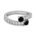 thumbnail image 2 of 0.10 Cts Black Spinel 925 Sterling Silver Split Shank Unique Bridal Women Mother's Day Gift Ring, 2 of 3