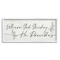 Stupell Industries God Guides He Provides Spiritual Proverb Flying Doves, 13 x 30, Designed by Daphne Polselli