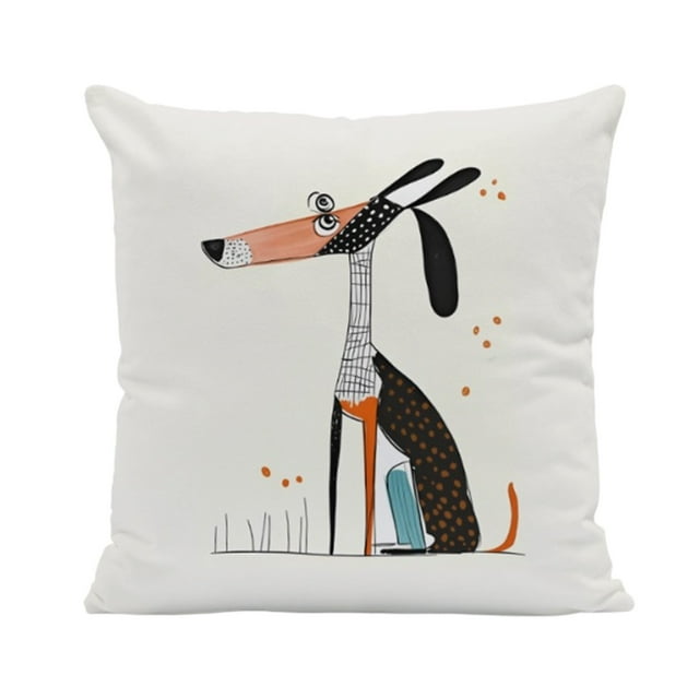 BKER Abstract Color Polyester Animal Throw Pillow Covers Featuring Dogs And Cats For Home Sofa Decoration"