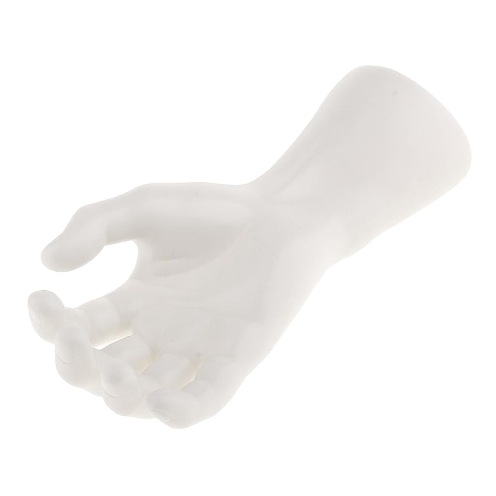 Dualoai 2 Pieces Male Mannequin Right Hand for Jewelry Bracelet Watch Ring Display 2pcs White