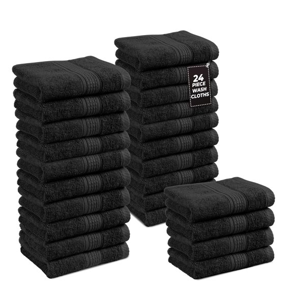 Toallitas LANE LINEN 100% algodón, 13 x 13 cm, 24 unidades, color negro