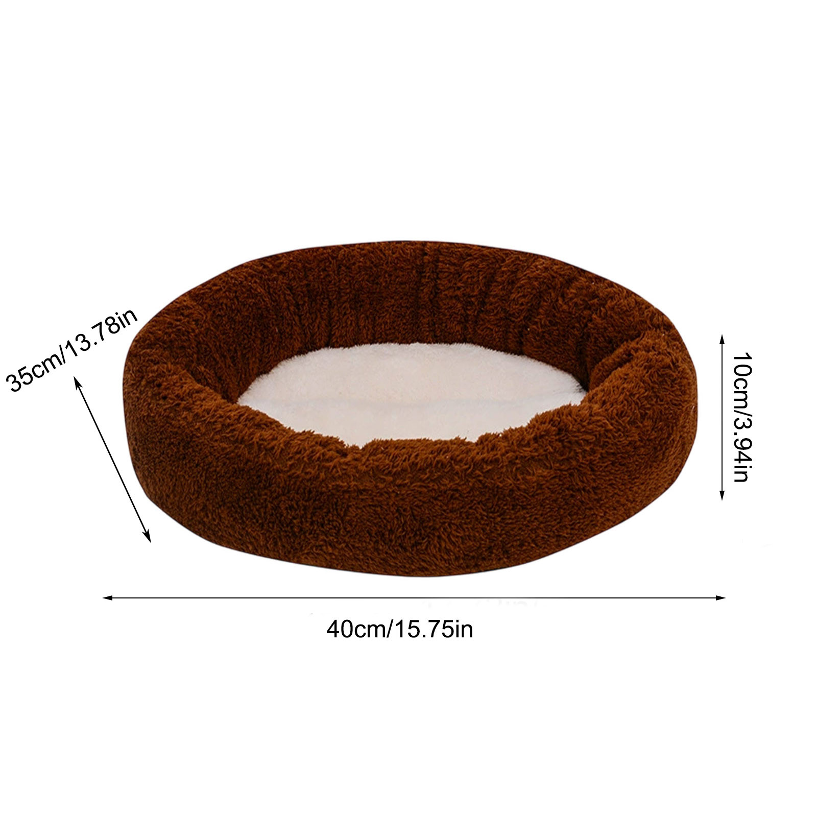 Hxlamzoo Thickened Flock Pet Bed for Cats and Dogs, Soft Warm Kennel Mat with Semi-Enclosed Design, 15.75x13.78x3.94 Inch Cozy Sleeping Pad for Indoor Winter Use, Brown/Gray