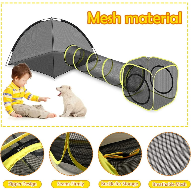 Outdoor Cat Enclosures for Cats Indoor Portable Mesh Tent Tunnel Playhouse with Adjustable Harness and Leash Walking Colorful Tease Ball Small Animals Walmart