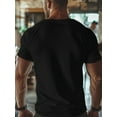 thumbnail image 2 of Men's Casual Short Sleeve T-Shirt With Cross Pattern, Breathable Polyester Blend, Relaxed Fit, Machine Washable, Perfect For Summer And Spring Outdoors, 2 of 5