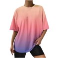 thumbnail image 2 of TAGOLD Womens Plus Size Summer Tops,Womens Plus Size Tops,Fashion Woman Causal Round Neck Printing Blouse Short Sleeve T-Shirt Summer Tops Pink XXL, 2 of 5