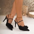 thumbnail image 5 of DIVVce Ruffle Accent Mule Heels For Women Pointed Toe Slip On Comfortable Party Footwear, 5 of 8