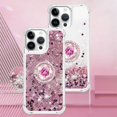 thumbnail image 2 of Liquid Quicksand Case for iPhone 16 Pro 6.3" with Diamond Kickstand, Soft TPU Luxury Fun Glitter Sparkle Flowing Clear Bling Cover Case for Apple iPhone 16 Pro. -Pink, 2 of 14
