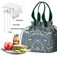 thumbnail image 4 of Boho Bohemia Flower Drawstring Lunch Bag Women - Drawstring Lunch Bag Insulated for Work Office - Stain-Resistant Large Lunchbags for Women with Multi-Pockets, 4 of 6