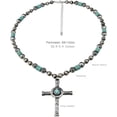 thumbnail image 6 of Turquoise Stone Cross Choker Turquoise Necklace,Coral Stone Crucifix Cross Boho Pendant, 6 of 6