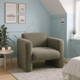 thumbnail image 4 of Homy Casa Modern Accent Chair with Wide Arms, Upholstered Reading Armchair, Olive Green Bouclé, 4 of 8