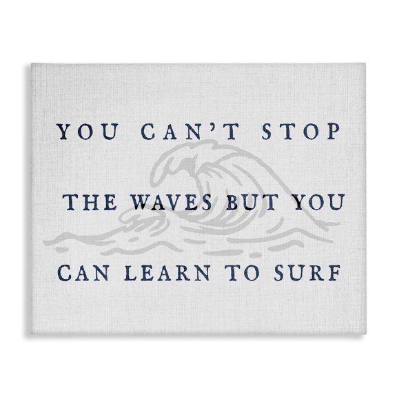 Stupell Industries Eclectic Learn to Surf Inspirational Canvas Art, 20 x 16, by Lil' Rue