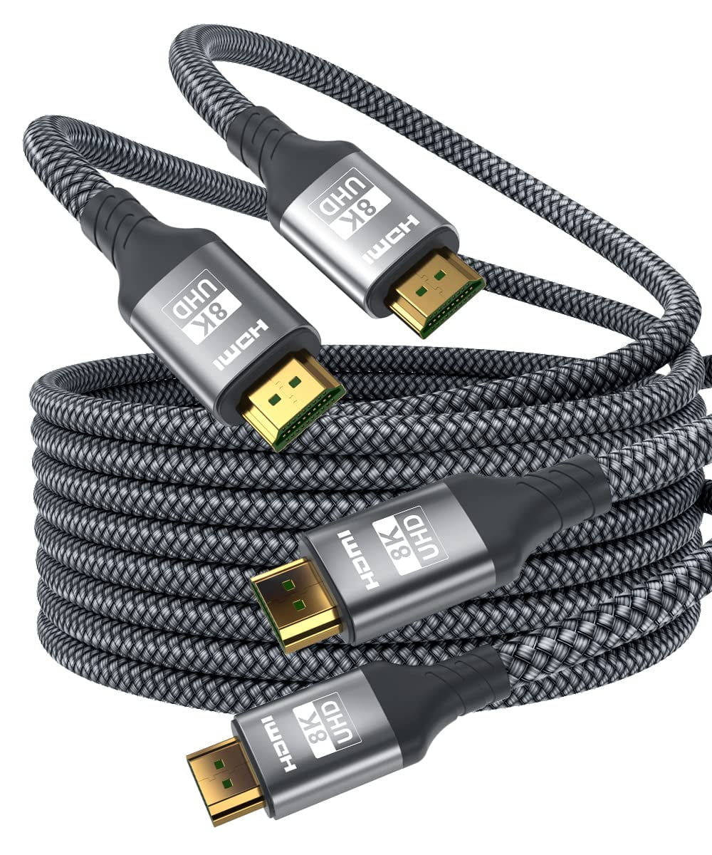 8K 60Hz HDMI Cable 6.6FT (2 Pack)，48Gbps 7680P Ultra High Speed HDMI Cord，Compatible with Apple TV,Roku,Samsung QLED,Sony Switch,Playstation,PS5,PS4,Xbox One Series X,HDMI 2.0/4K 120Hz - Walmart.com