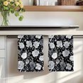 thumbnail image 7 of Black Flowers Kitchen Towels Set of 1, Watercolor Vintage Floral Leaves Country Absorbent Dish Towels for Kitchen, Microfiber Hand Towel, Quick Drying Tea Towel for Cleaning Decorative Dishcloths, 7 of 7