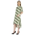 thumbnail image 3 of Phagun Robe en Coton Imprimé avec Poches Col Mandarin Robe Asymétrique Longueur Genou pour Femmes, 3 of 7