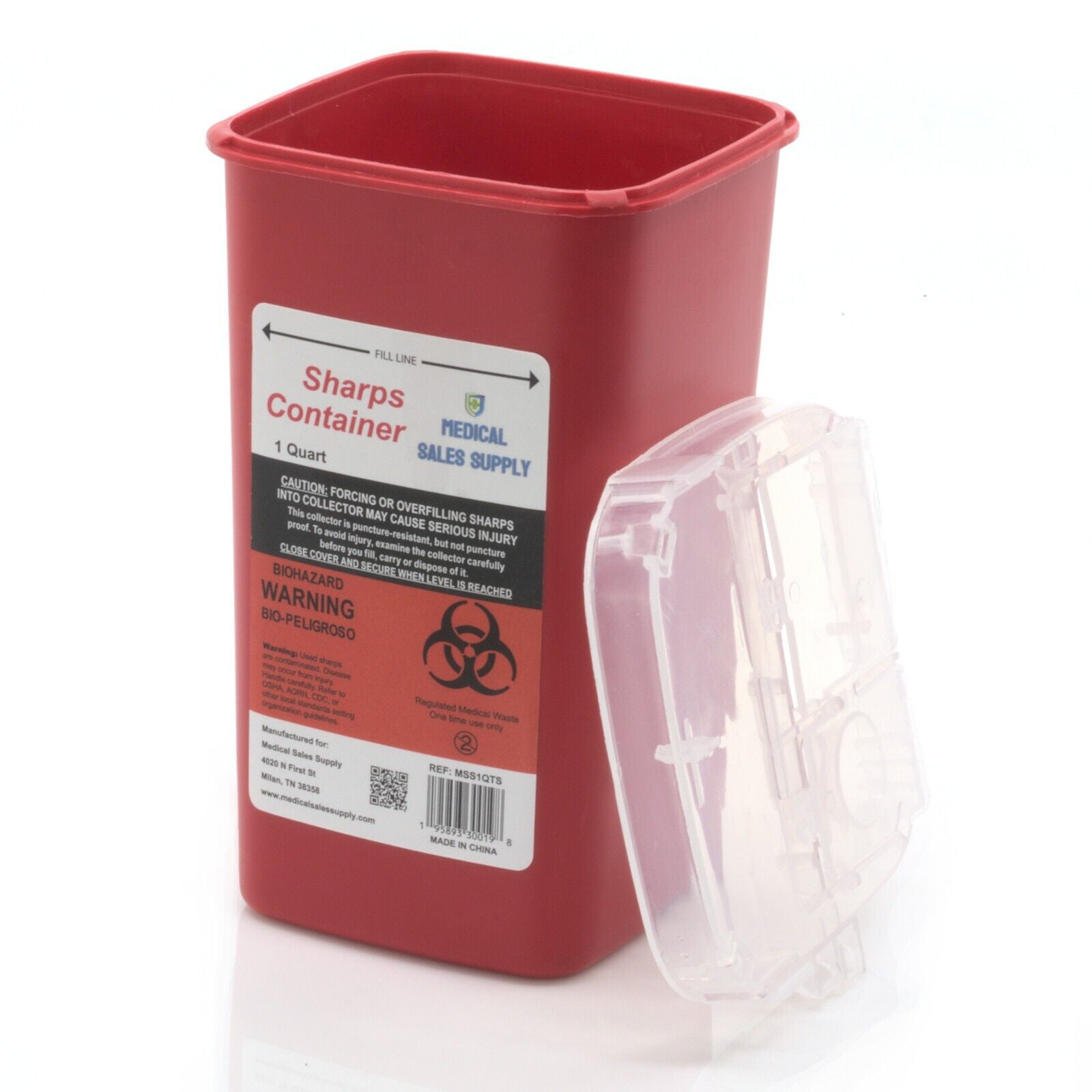 1 Quart Sharps Container Biohazard Needle Disposal Container – 3 Pack ...
