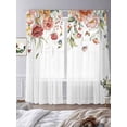 thumbnail image 3 of Pink Floral Sheer Curtains 84 Inch Length 2 Panels Set, Spring Pastoral Botanical Wildflowers Leaves Voile Window Treatment Rod Pocket Curtains Sheers Drapes for Bedroom/Living Room/Kitchen 52"x84"x2, 3 of 7