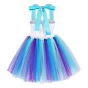 Jurebecia Girls Mermaid Princess Costume Halloween Dress for Christmas, Birthday with Accessories, Ages 4-5, Multicolor)