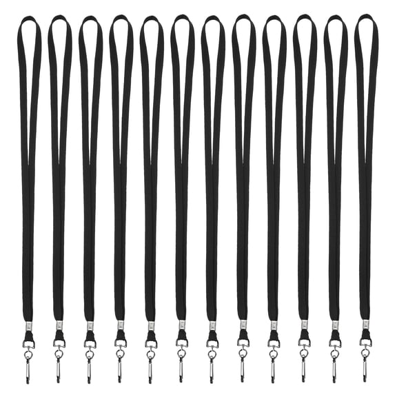Uxcell Lanyards, 100 Pack Neck Lanyards Bulk with Swivel Hook Clip for ID Badges Holder, Keys, Office, Teachers, Black