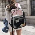 thumbnail image 6 of PVC Transparent Backpacks Clear Backpack for Travel and Outings Small Heart and Bee Patterns, 6 of 7