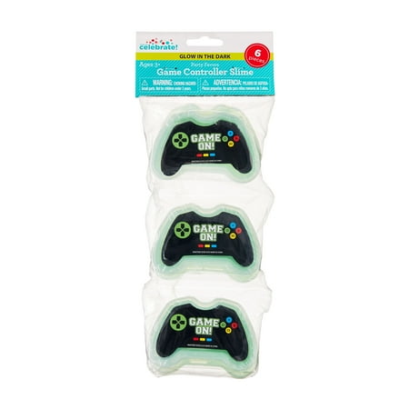 Green Glow-in-the-Dark Game Controller Slime Party Favors, 6 Count, by Way To Celebrate