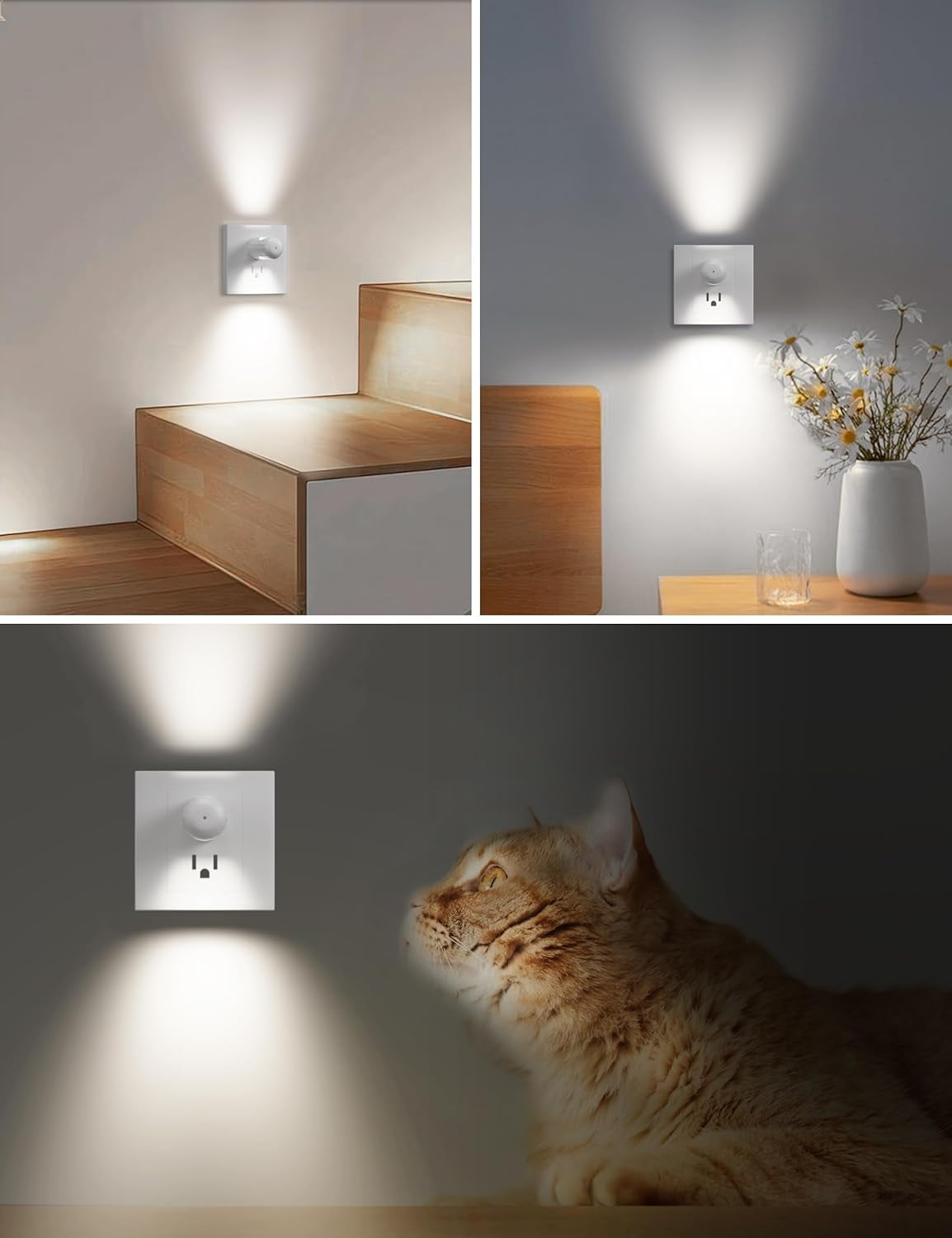 6 Pack LED Night Light Plug into Wall with Dusk to Dawn Sensor – Automatic Plug In Nightlight for Kids Kitchen Hallway Bathroom Bedroom Soft White