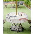 thumbnail image 4 of nqOlkjepod Red Black Yellow Floral Outdoor Tablecloth with Umbrella Hole & Zipper, Farmhouse Watercolor Flowers Round Table Cover 60 Inch, Dining Waterproof Table Cloth Protector for Patio/Party, 4 of 7