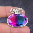 thumbnail image 2 of Natural Bi-Color Tourmaline Gemstone 925 Sterling Silver Gift Pendant 1.26", 2 of 2