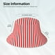 thumbnail image 3 of Balery Red And White Stripes Sombreros para el sol para hombre y mujer, sombrero de pescador con UPF 50+, 3 of 6