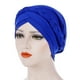 thumbnail image 2 of Moda turbante sólido cómodo una sola capa transpirable cabeza bufanda envuelve sombreros de capó de pelo para mujer para mujer azul zafiro Speravity AP008796-09B, 2 of 6