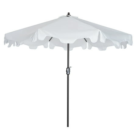 LivEditor 96" White Sun Shade Octagon Beach Umbrella with Button Tilt and Crank Lift