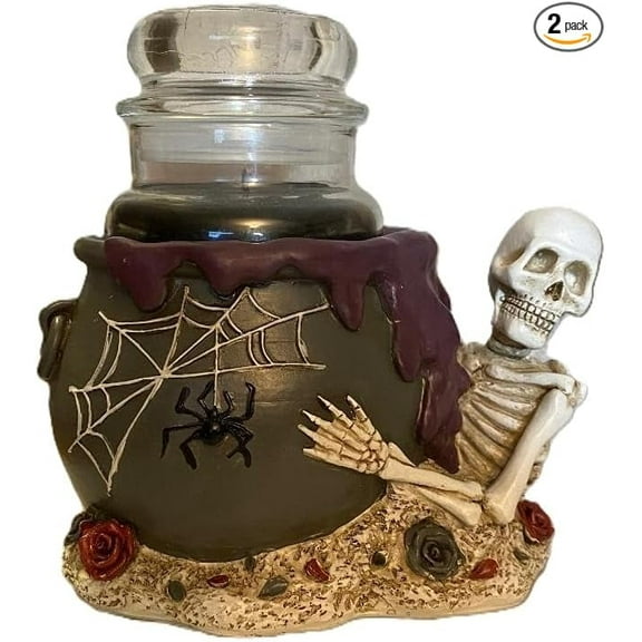 Yankee Candle Witches' Brew Large Classic Jar Candle with a Phantasmagoria Kettle Resin Jar Candle Holder 2pc Set
