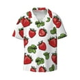 thumbnail image 6 of Kdxio Men's Hawaiian Shirt for Men Short Sleeve Shirt Hand Drawn Strawberry Summer Casual Holiday Beach Button Down T-Shirts, 6 of 7