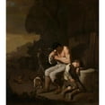 thumbnail image 2 of Michael Sweerts 15x16 Black Ornate Wood Framed Double Matted Museum Art Print Titled - A Sleeping Boy and a Man Removing Fleas from Himself (C. 1650 - 1654), 2 of 5