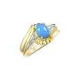 thumbnail image 3 of RYLOS Rings for Women 14K Gold Plated Silver Swirl Z Ring 7X5MM Oval Gemstone &  Diamond Rings December Tourquoise Jewelry Size 9, 3 of 7