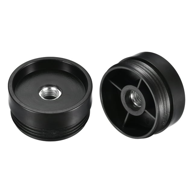 Unique Bargains 2Pcs Round Black Tube Inserts with M12 Thread, for 60mm/2.36' OD Round Tube