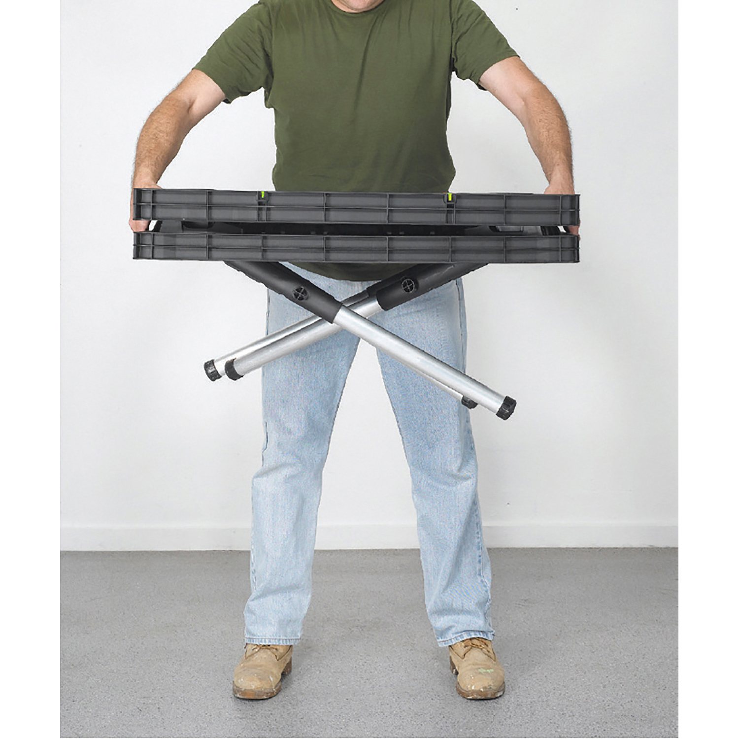 Keter Folding Work Table – 1000 Lb Capacity, 2 Adjustable Clamps, Portable Workbench