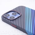 thumbnail image 3 of Allytech Magsafe Compatible Phone Case for Apple iPhone 15 Pro, Carbon Fiber Ultra Slim Fit Shockproof Bumper Cover - Blue, 3 of 10