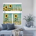 thumbnail image 6 of 3 Piece Kitchen Curtains and Valances Set Sunflowers Cafe Curtains 36 Inch Length Botanical Ombre Flowers You Are My Sunshine Valance & Tier Curtain for Living Room Bedroom Window 54"x18"+27"x36"*2, 6 of 6