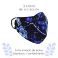 thumbnail image 1 of 3 Cubrebocas Reutilizable Floral FACEX AMERICAN  Azul, 1 of 3
