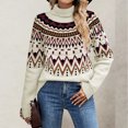 thumbnail image 3 of Women's Knitted Retro Round Neck Loose Pullover Sweater for Fall Winter Timeless Pieces,Beige,L, 3 of 5