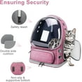 thumbnail image 5 of TJOUL Cat Backpack Carrier, Breathable Cat Bubble Backpack Upgrade Large Space Cat Carrier for Kitty Small Dog, Foldable Airline Approved Cats Backpack, Enlarge Transparent PetTravel Backpack (Pink), 5 of 6