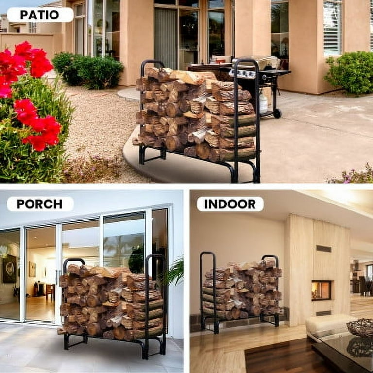 4 Foot Firewood Log Rack by Pure Garden 4 Foot Firewood Log Rack by Pure Garden