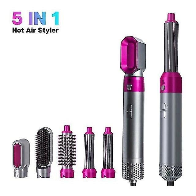 Cepillo para secador de pelo, rizador, 5 en 1, profesional, color morado