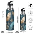 thumbnail image 2 of 600ML Transparent Sports Water Bottle with Handle & Straw Portable Water Bottle for Outdoor Camping Gym Snowflake and Feather Pattern, 2 of 7